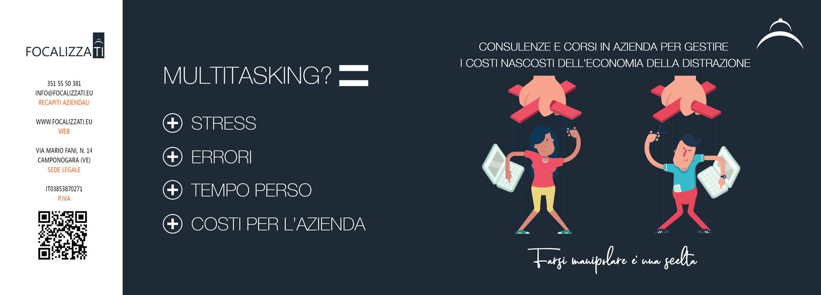 Francesco Russo, consulenze per gestire gli effetti negativi dell'economia dell'attenzione, workhaolism, burnout, information overload, nomofobia, multitasking, stress e infodemia, attraverso la metacognizione per il benessere digitale